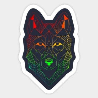 geometric wolf Sticker